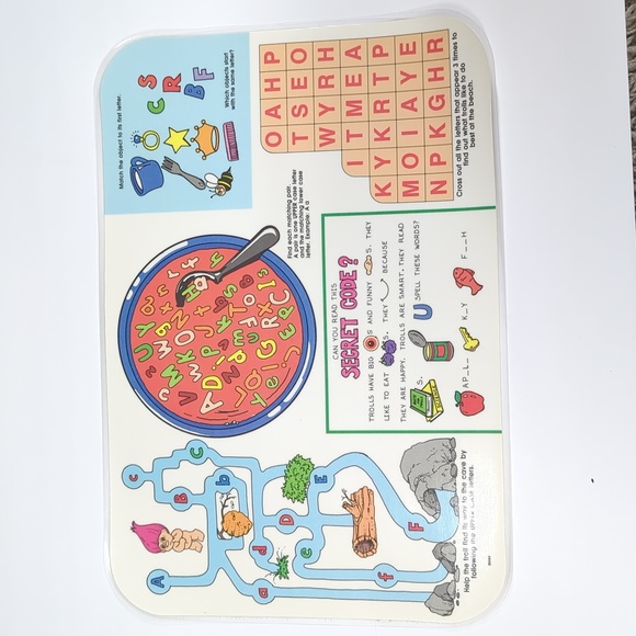Vintage Trolls laminated child's placemats - Picture 2 of 2